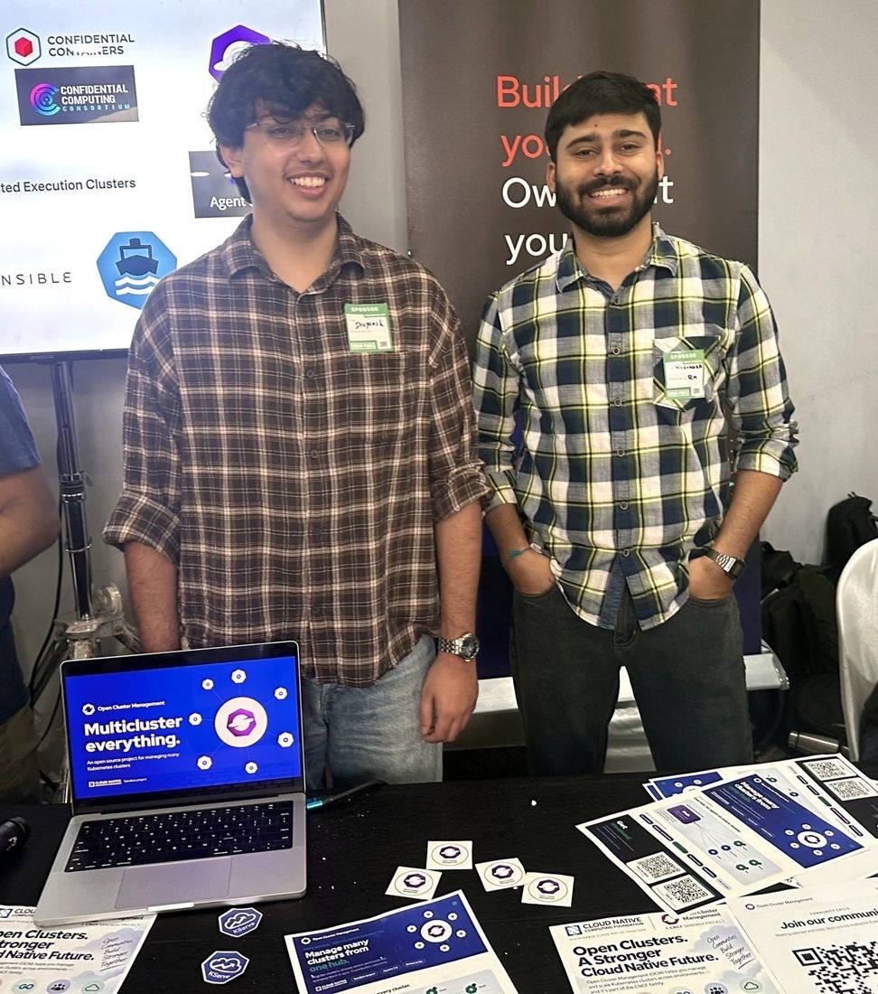 The OCM table, with stickers and flyers